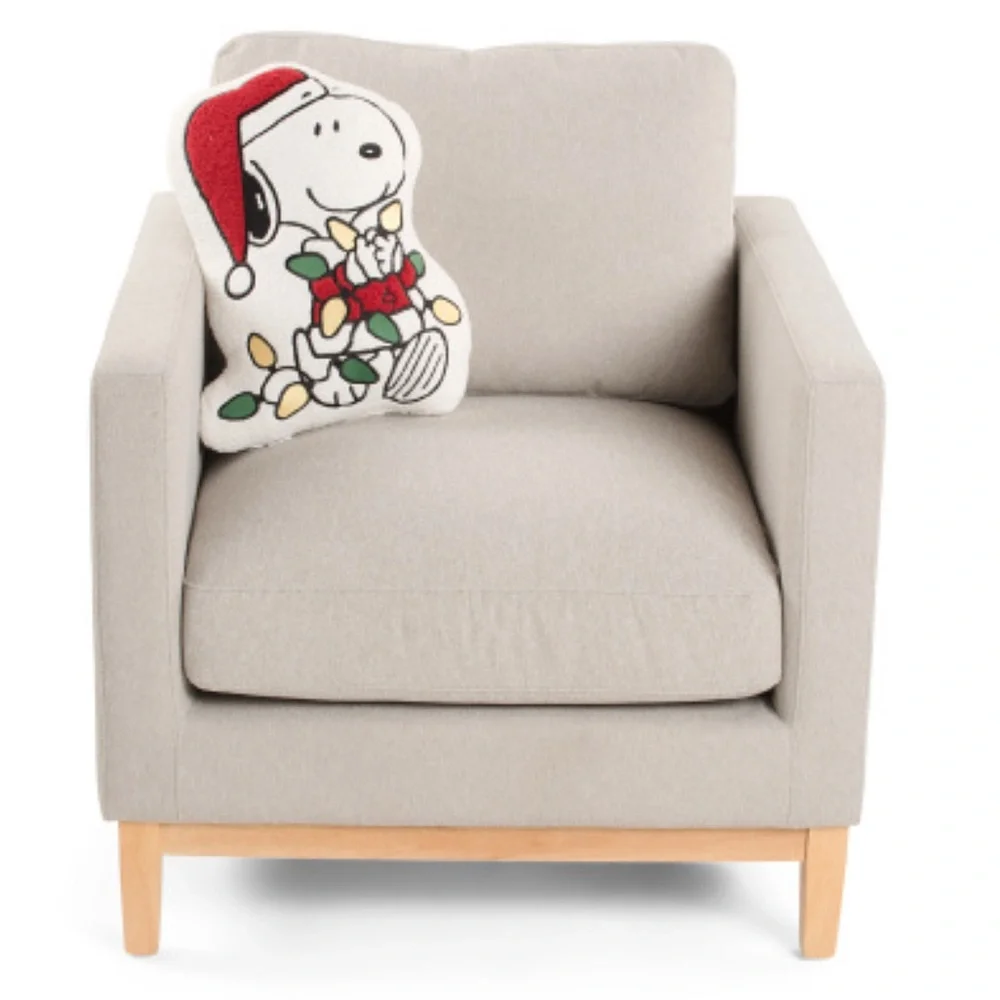 Snoopy Christmas Pillow with Santa Hat